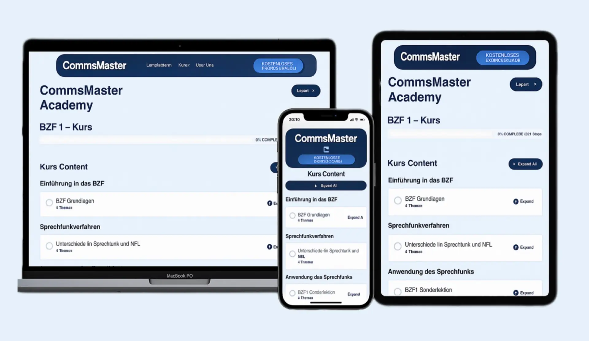 1:1 BZF Coaching auf alles Plattformen (Lernplattform) Handy, IPad und PC möglich zu lernen